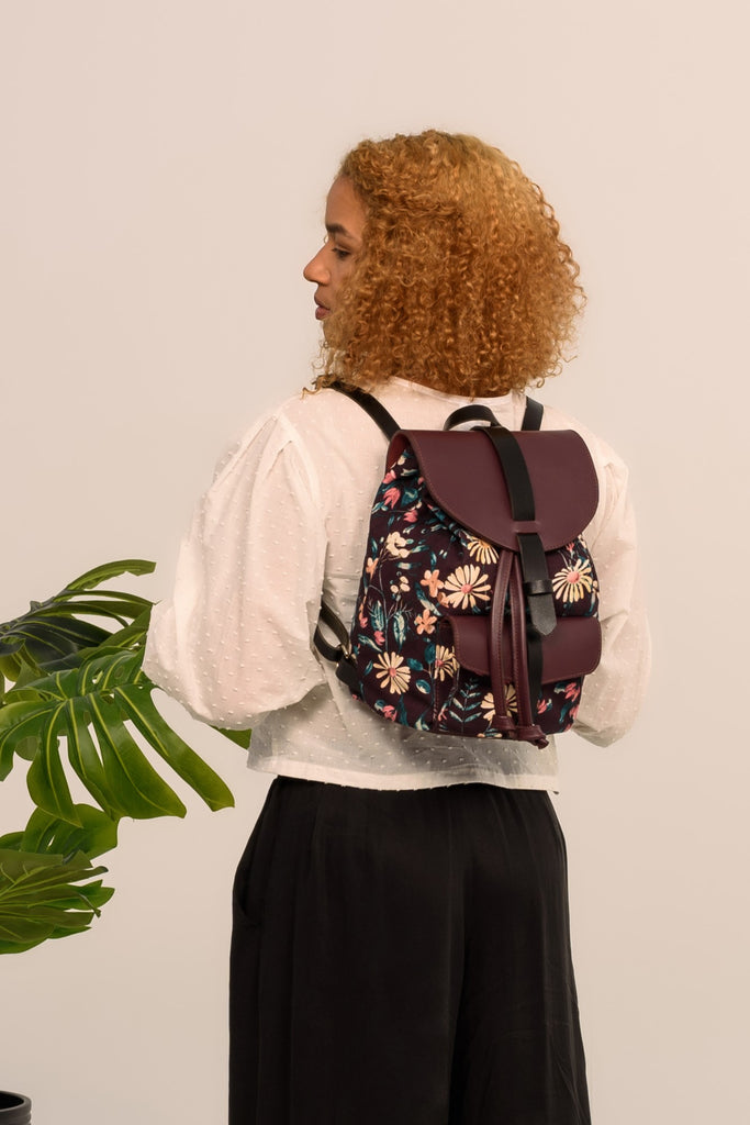 Equivalent fluctuate slice Mini-Berlin backpack | Rouge Cerise | slow fashion accessories